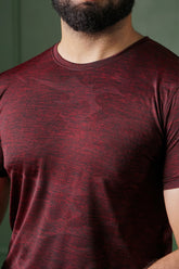 Textured T-Shirt - Maroon